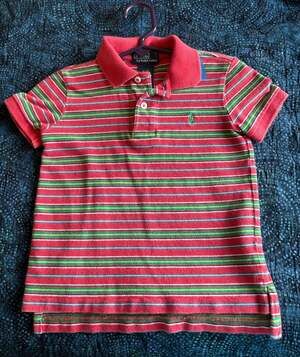 Polo Ralph Lauren Boys Size 3T Multi-Color Striped Short Sleeve Polo Shirt